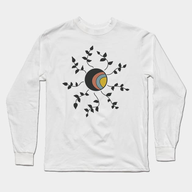 Boho Flower Sun Long Sleeve T-Shirt by WalkSimplyArt